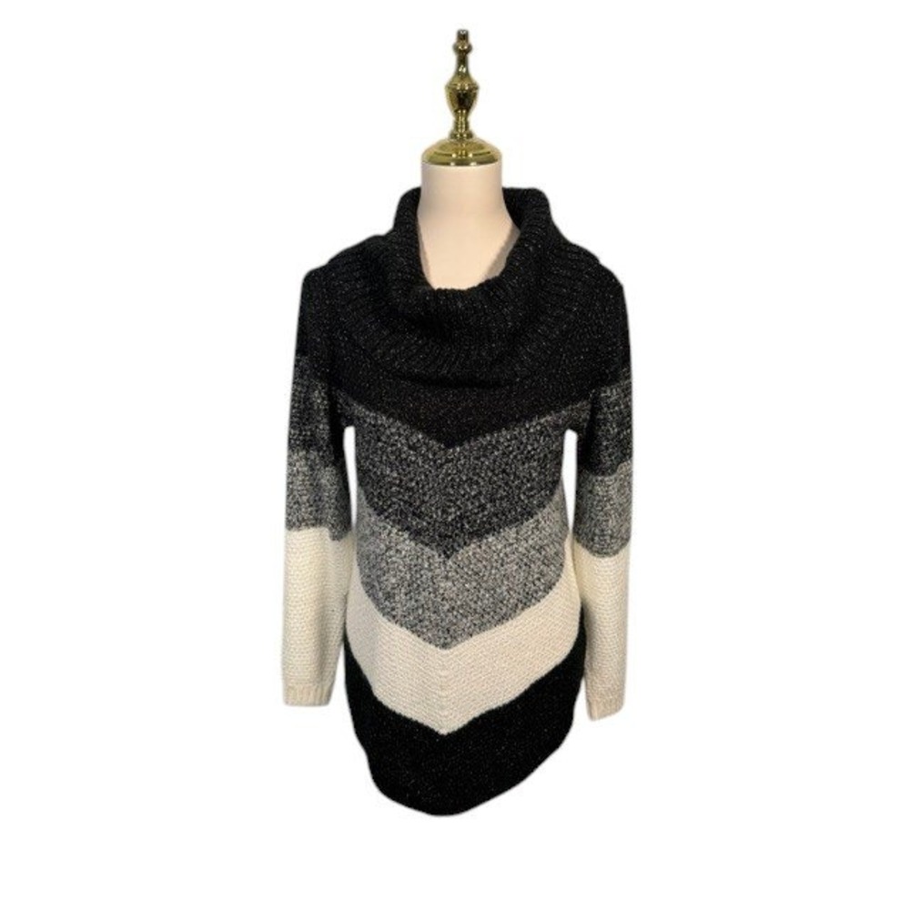 I.N. Studio Chevron Colorblock Cowl Neck Sweater Women's S NWOT